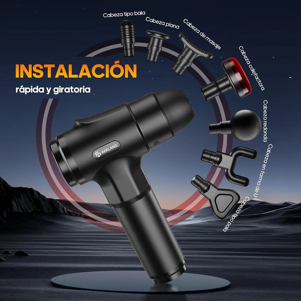 Pistola de Masaje Muscular con Calor Aerlang