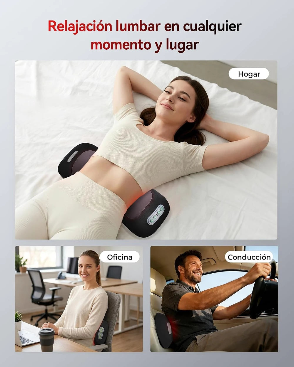 Cojín de Masaje Lumbar Inalámbrico