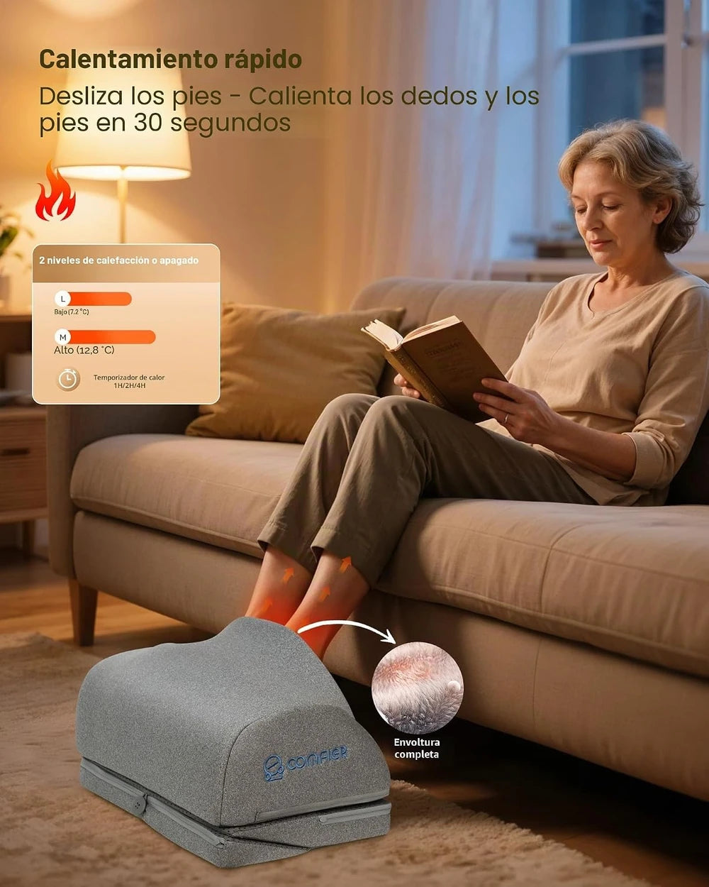 Reposapiés Ergonómico con Masaje y Calor