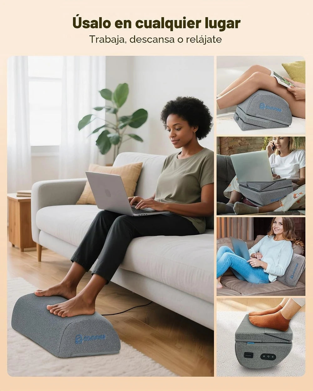 Reposapiés Ergonómico con Masaje y Calor